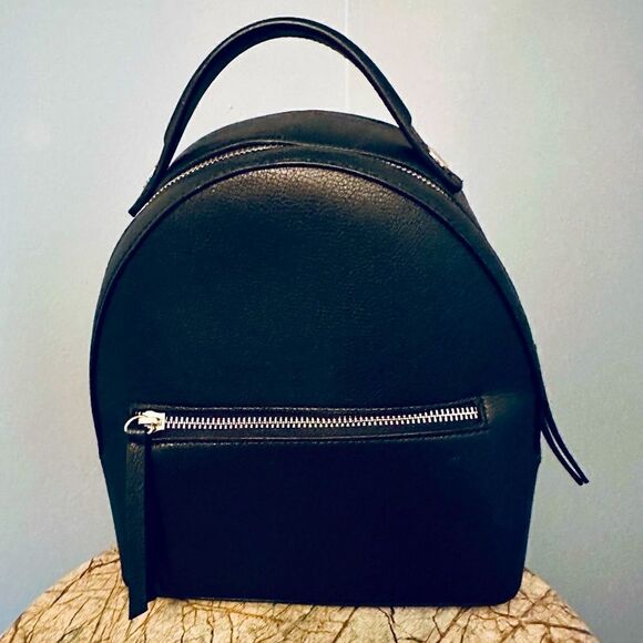 Forever 21 black, faux leather backpack. - Picture 1 of 7